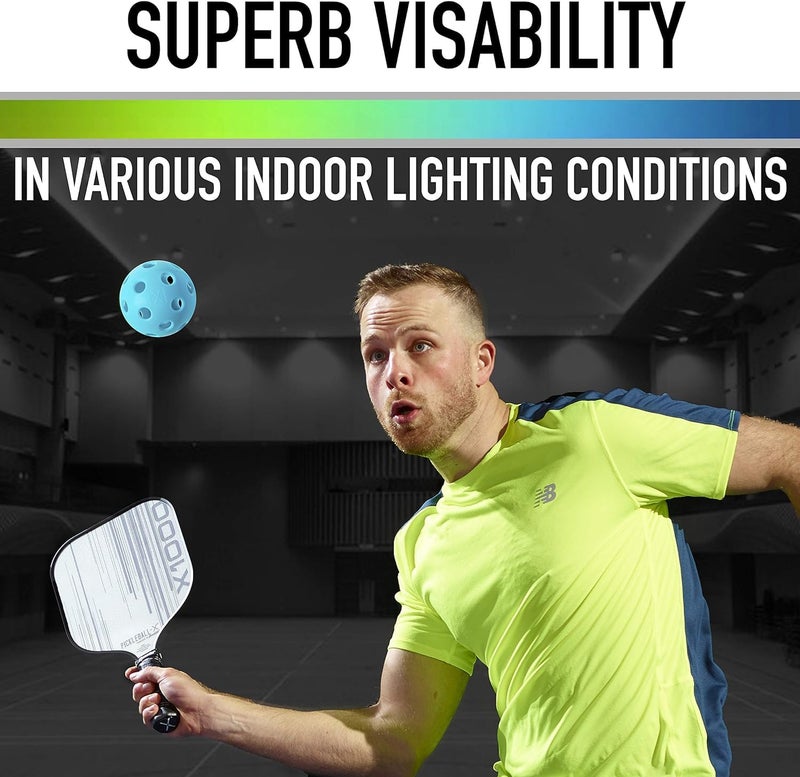 Franklin Sports X-26 Pickleballs - Indoor - 3 Pack - USAPA Approved - Blue - Image 2